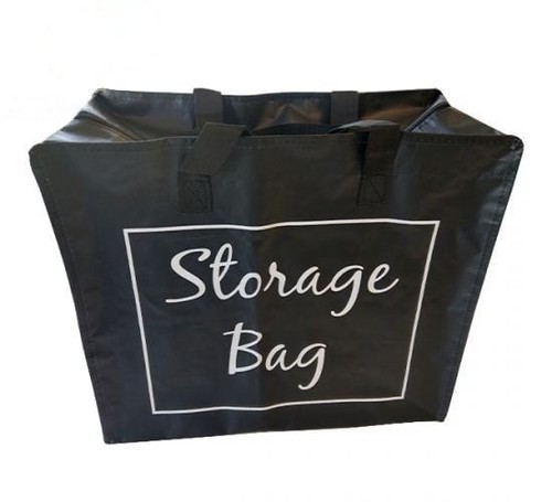 Black woven zipped storage - storage, bag