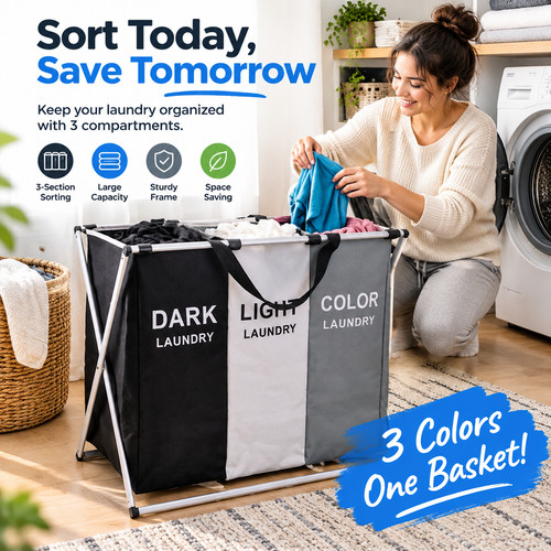 Folding laundry basket - laundry, washing