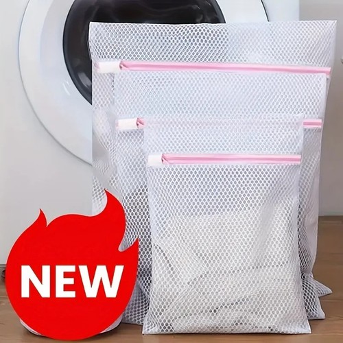 Zipped mesh laundry bags - laundry,